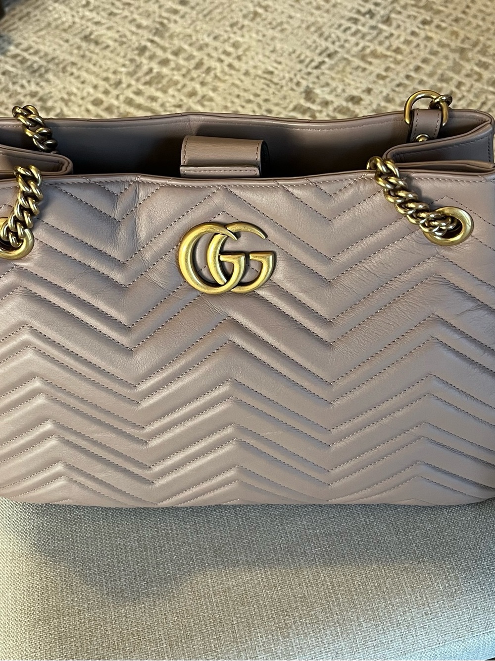 Gucci Matelasse Leather GG Marmont Chain Shoulder Bag